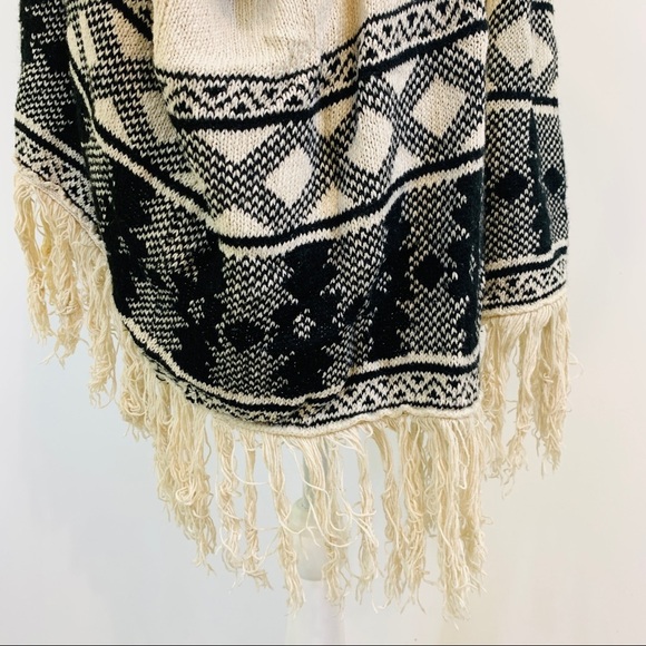 American Rag Fringe Duster Cardigan Sweater Aztec Boho Small - Picture 3 of 9
